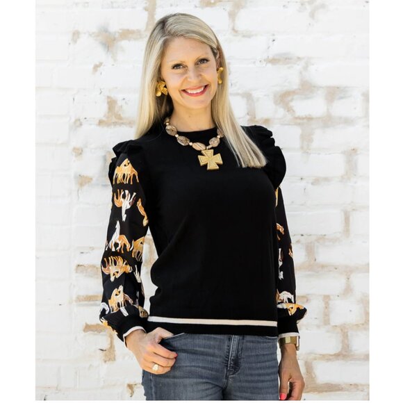 THML Ruffle shoulder sweater szXS NWT